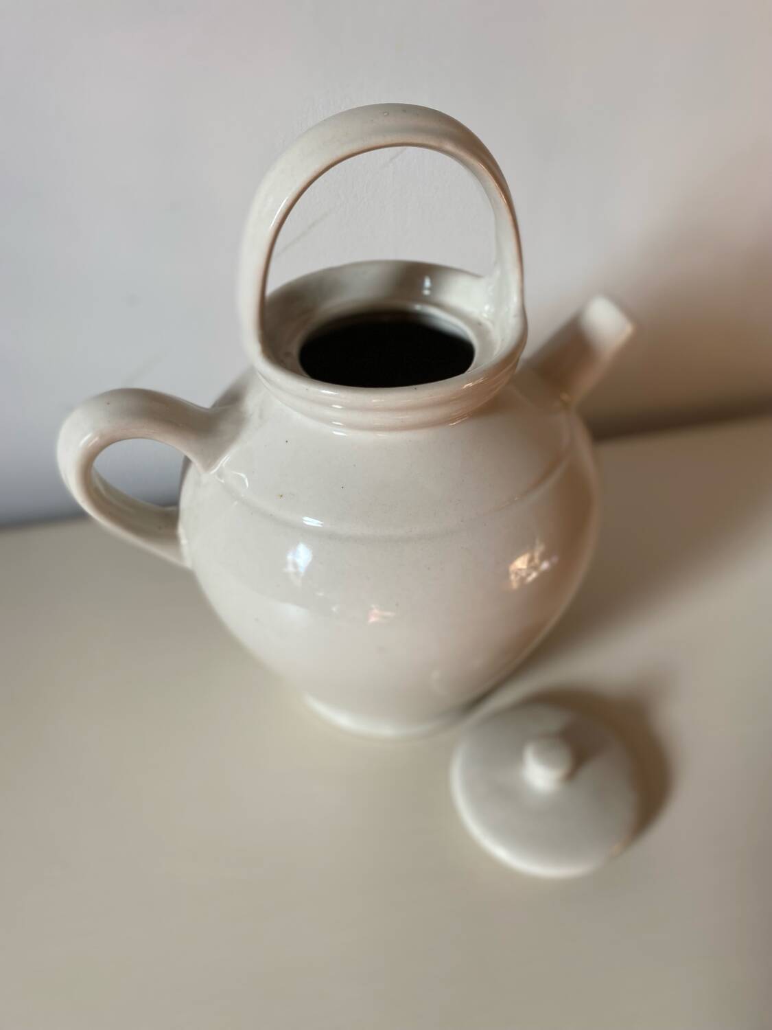Antique Digoin earthenware teapot