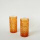 Duo de verres à whisky, ambré, long drink, 1970