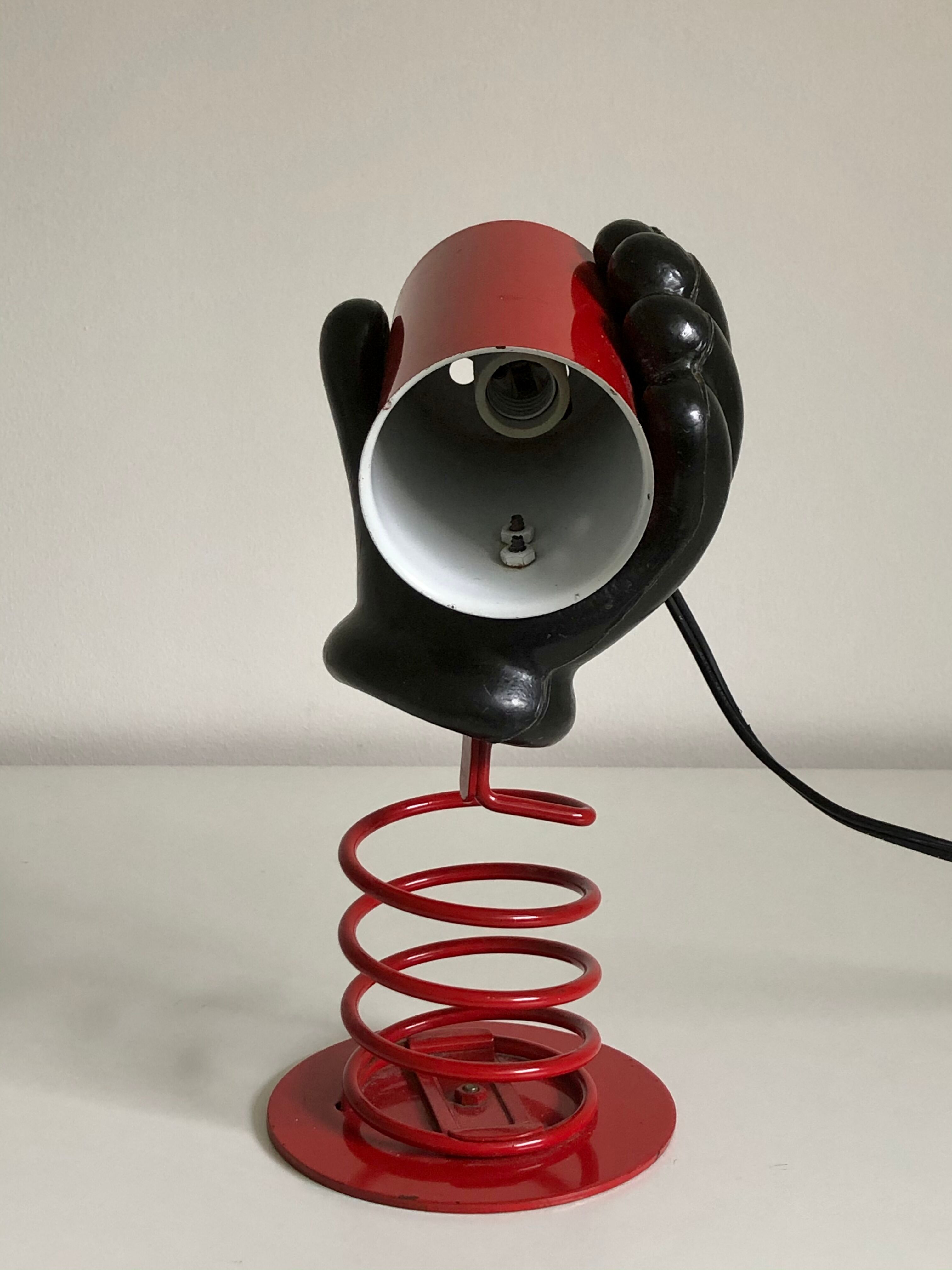 Hand lamp in lacquered and plastic metal, 1980