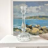 Thick molded glass candle holder