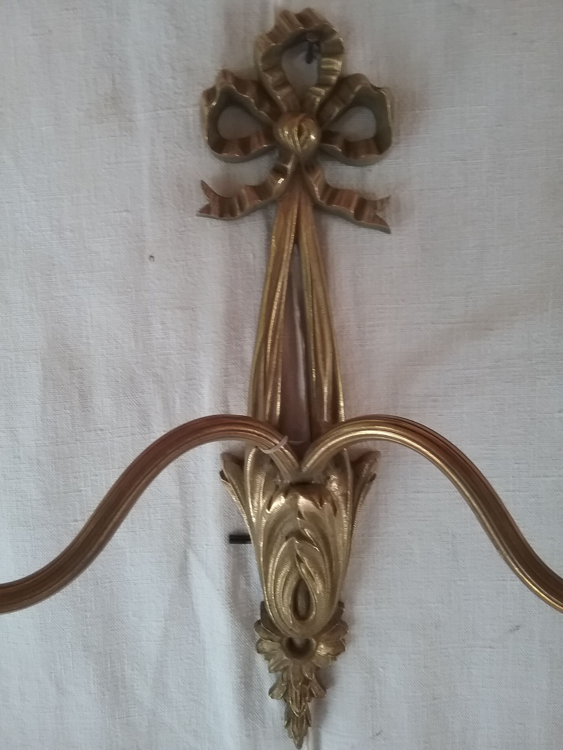 Double brass wall light