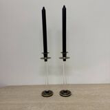 Lot de 2 bougeoirs en lucite Caravell, années 1970