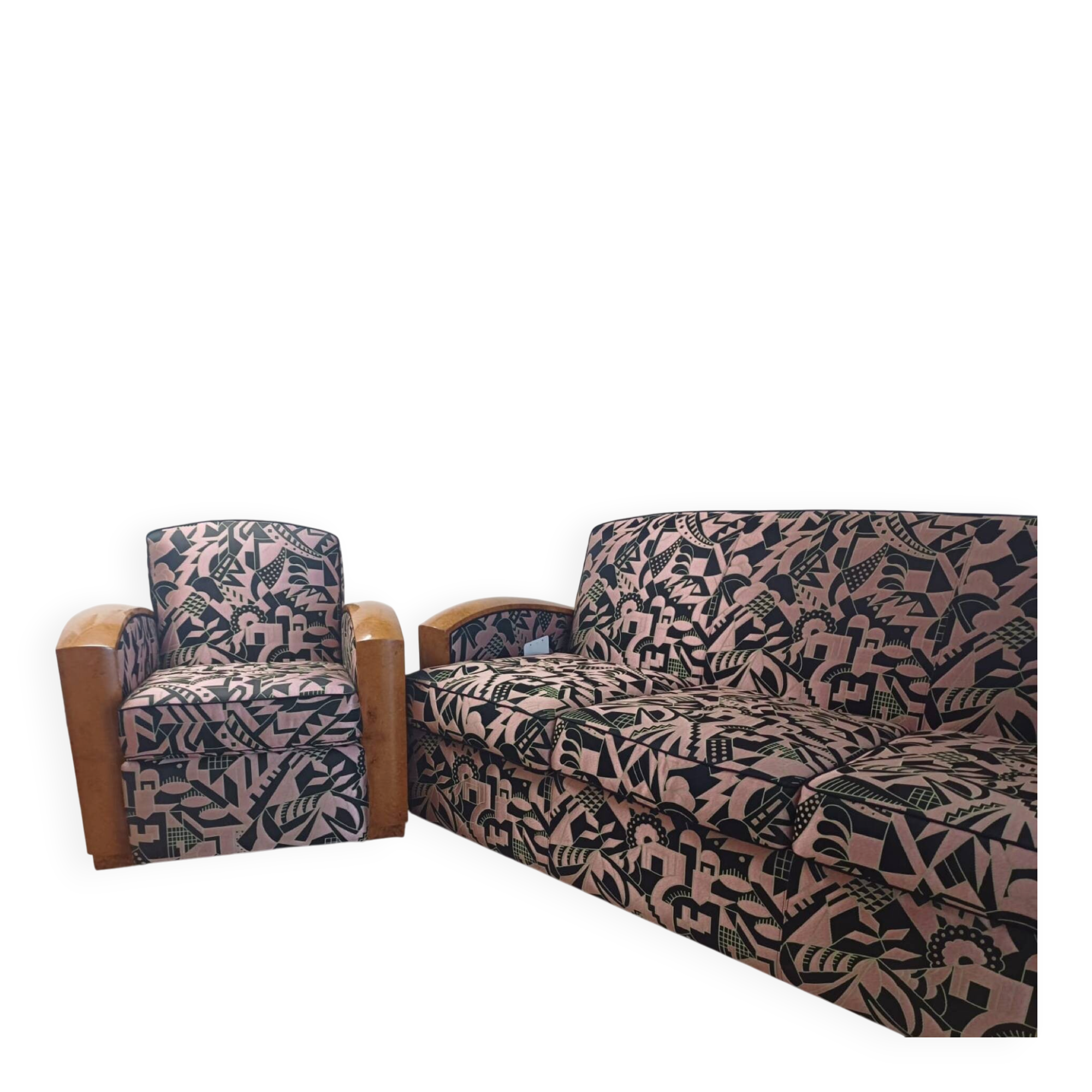 Canapé convertible et fauteuil art déco