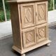 Buffet armoire with 4 doors, diamond point, stripped in light oak from the 1970s.