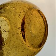 Large amber bubble glass sweet jar from Biot, 1960s.