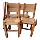6 chaises en noyer et paillées