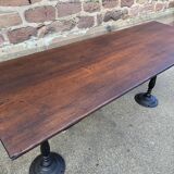 Café table bistro vintage brasserie 1890-1910 cast iron & fir