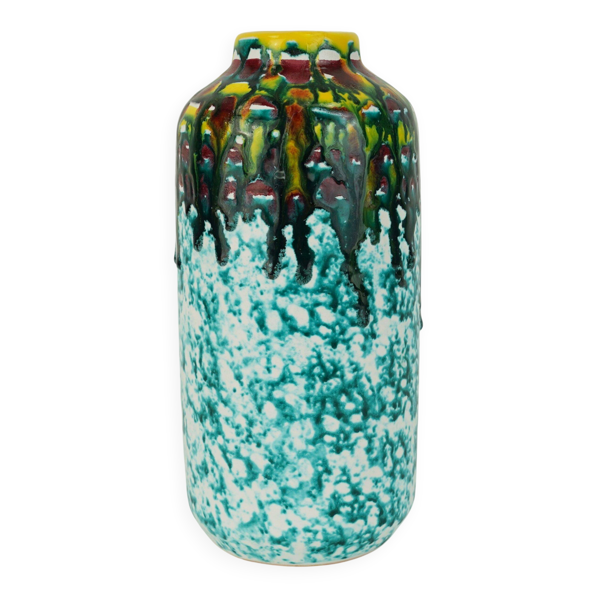 keramia iparművész budapest VASE - colorful drip glaze - hungarian ceramics