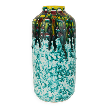 keramia iparművész budapest VASE - colorful drip glaze - hungarian ceramics