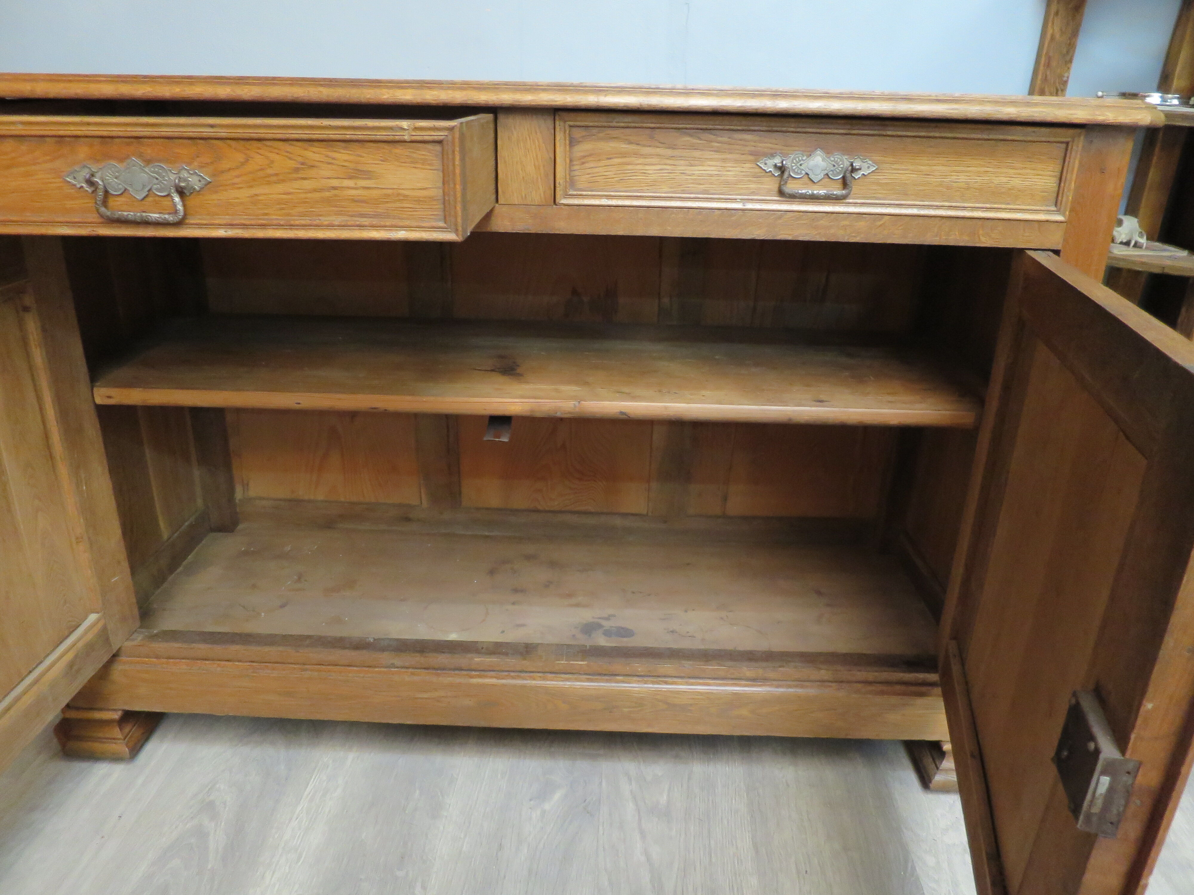Vintage solid oak buffet