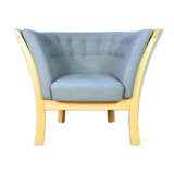 Mid century modern retro danish grey 'Maria' beech lounge armchair by Stouby