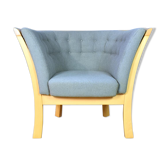 Mid century modern retro danish grey 'Maria' beech lounge armchair by Stouby