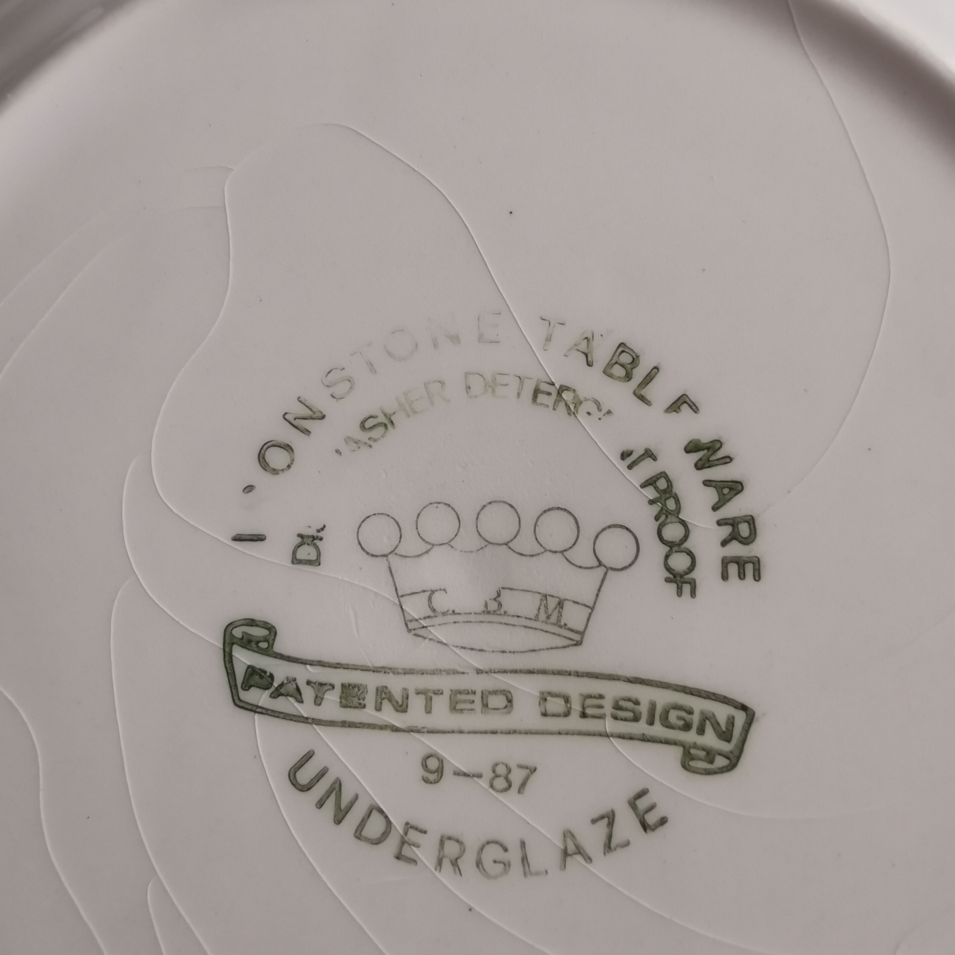 Antique Ironstone Tableware ceramic dessert plate. Patented design