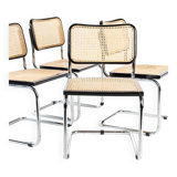 4 Bauhaus type B32 chairs black structure 1960 Italy