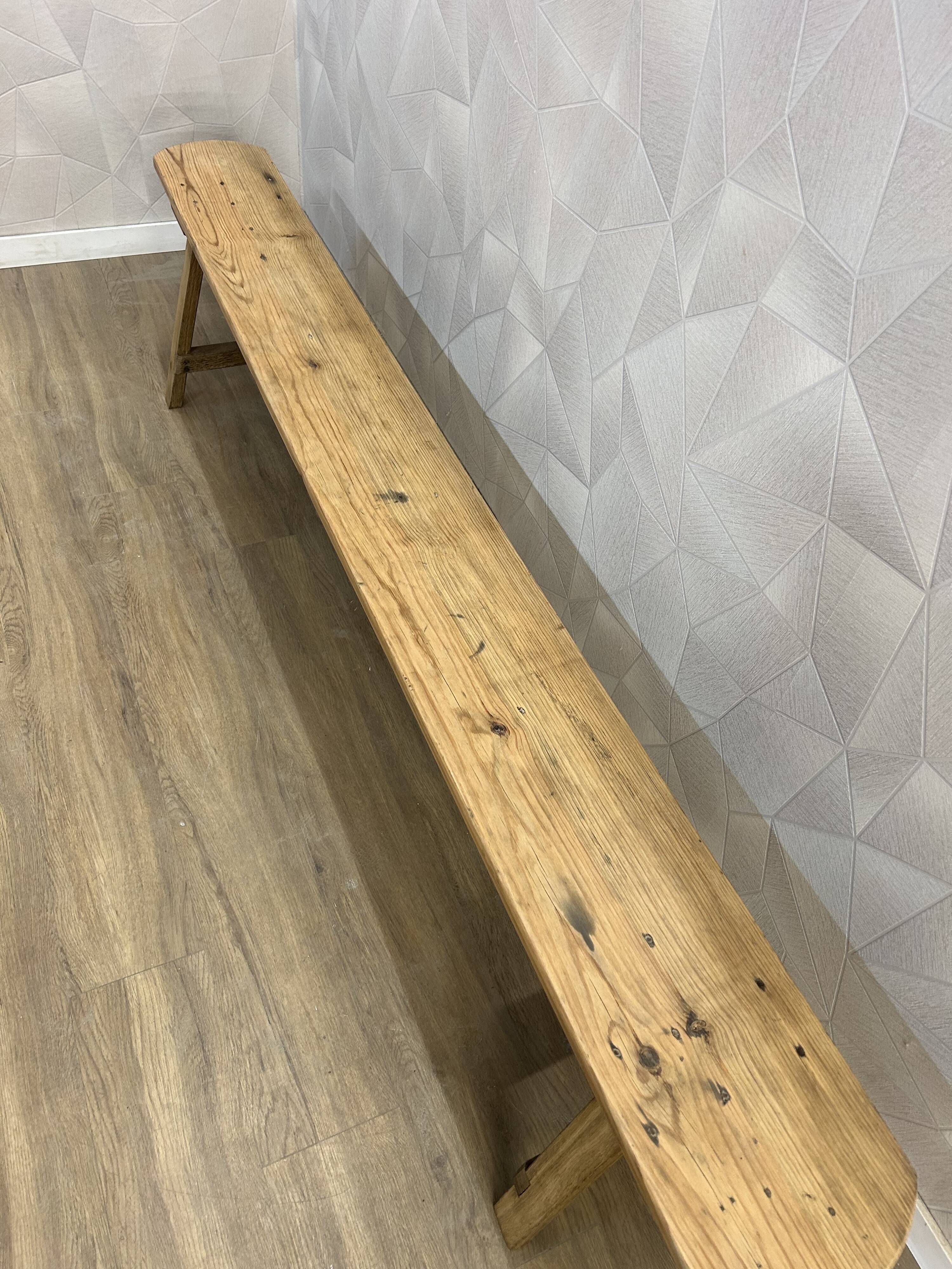 Solid wood farm bench stripped