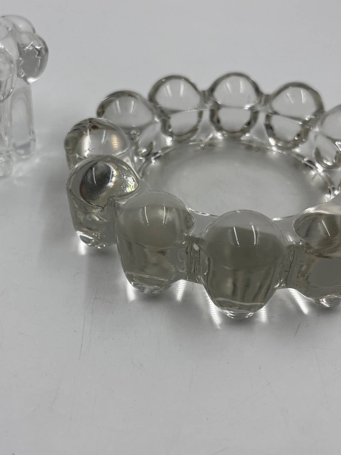 Glass candle holder duo