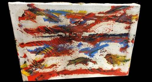 Oil Painting on Canvas Abstract Material 1970s