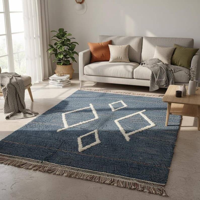 Traditional handmade Berber rug, size 140 x 260 cm