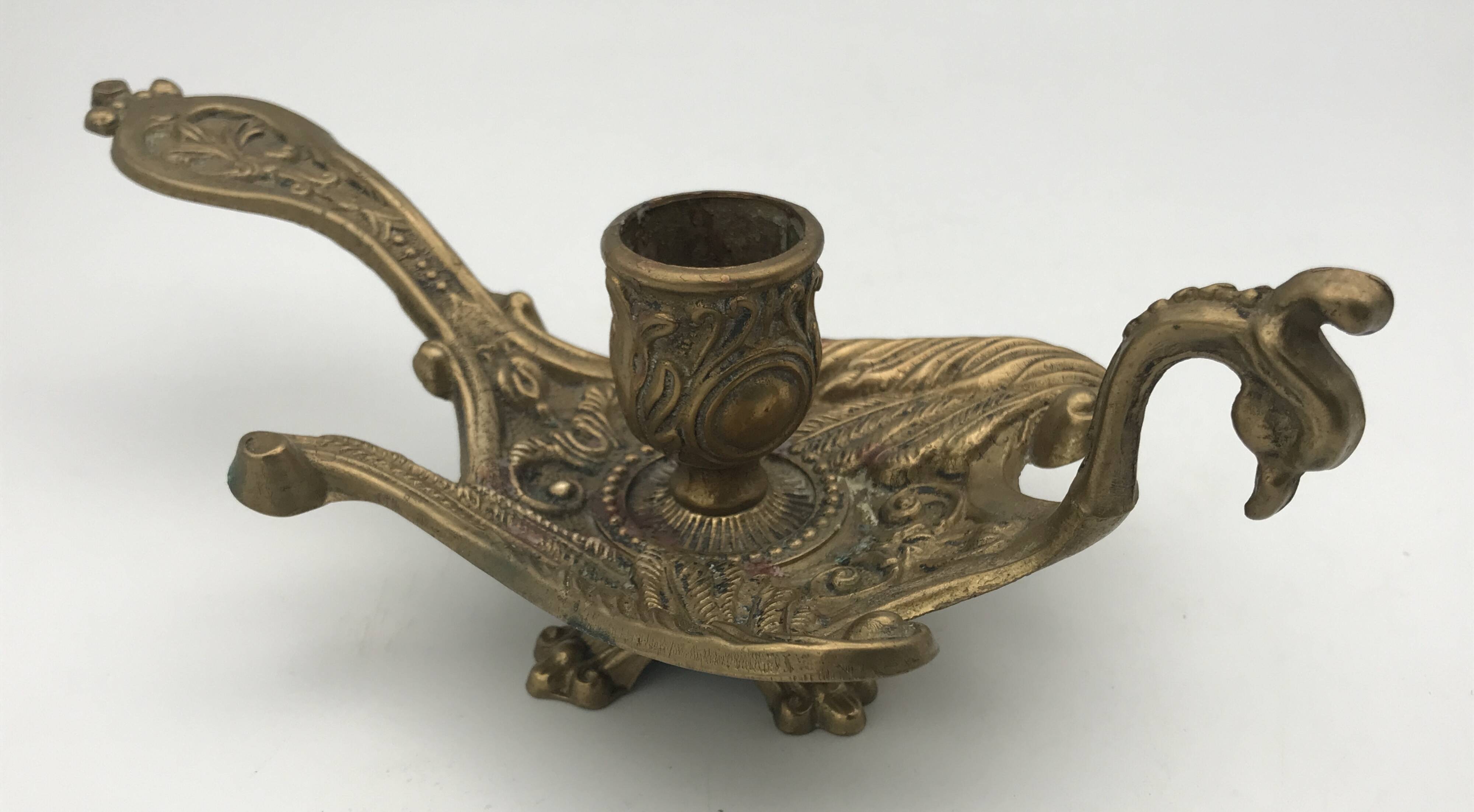Solid Brass Hand Candle Holder