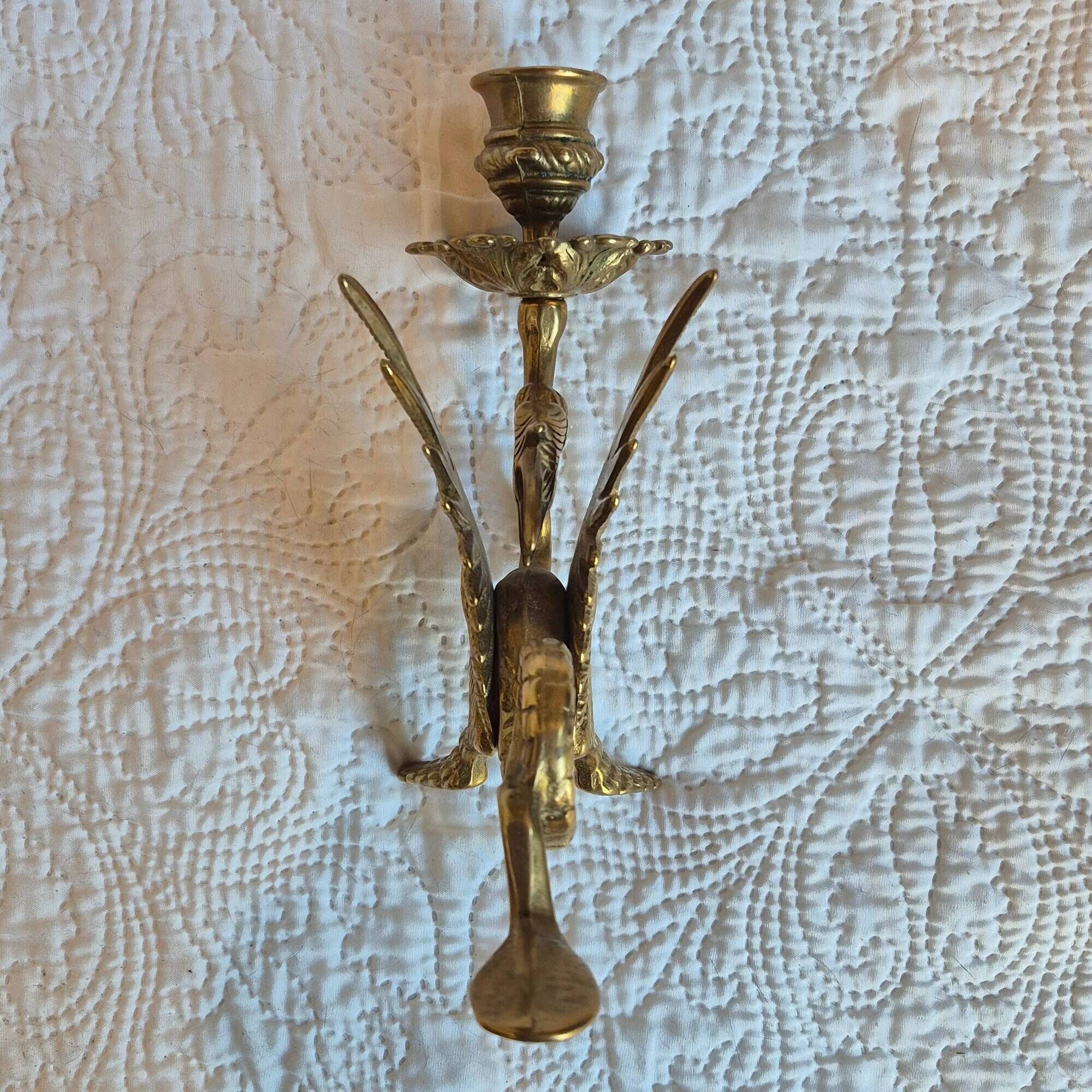 Pair of candlesticks with a winged dragon design – Napoleon III style