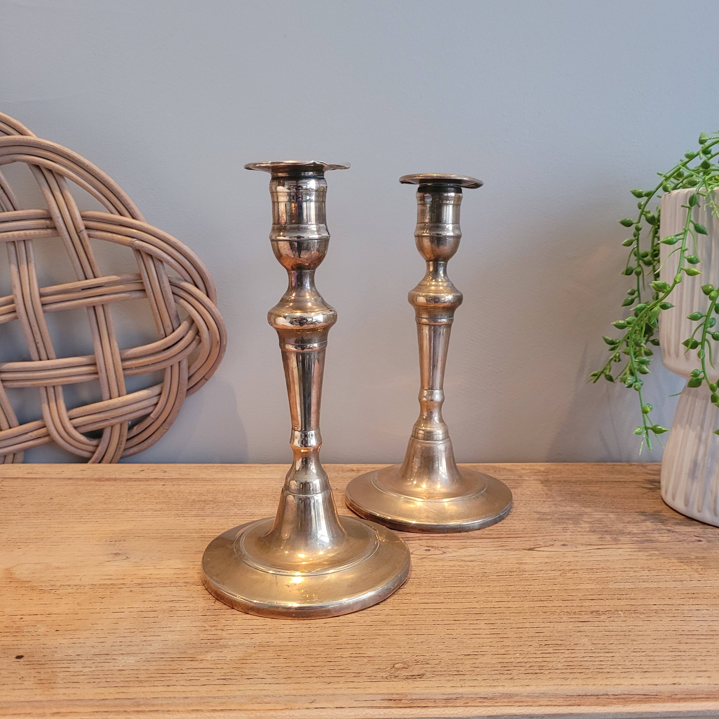 La Redoute x Selency pair of brass candlesticks 19