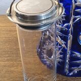 Superb orangeade jug in cobalt blue cut bohemian crystal