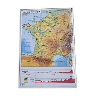 Map of France physical and administrative