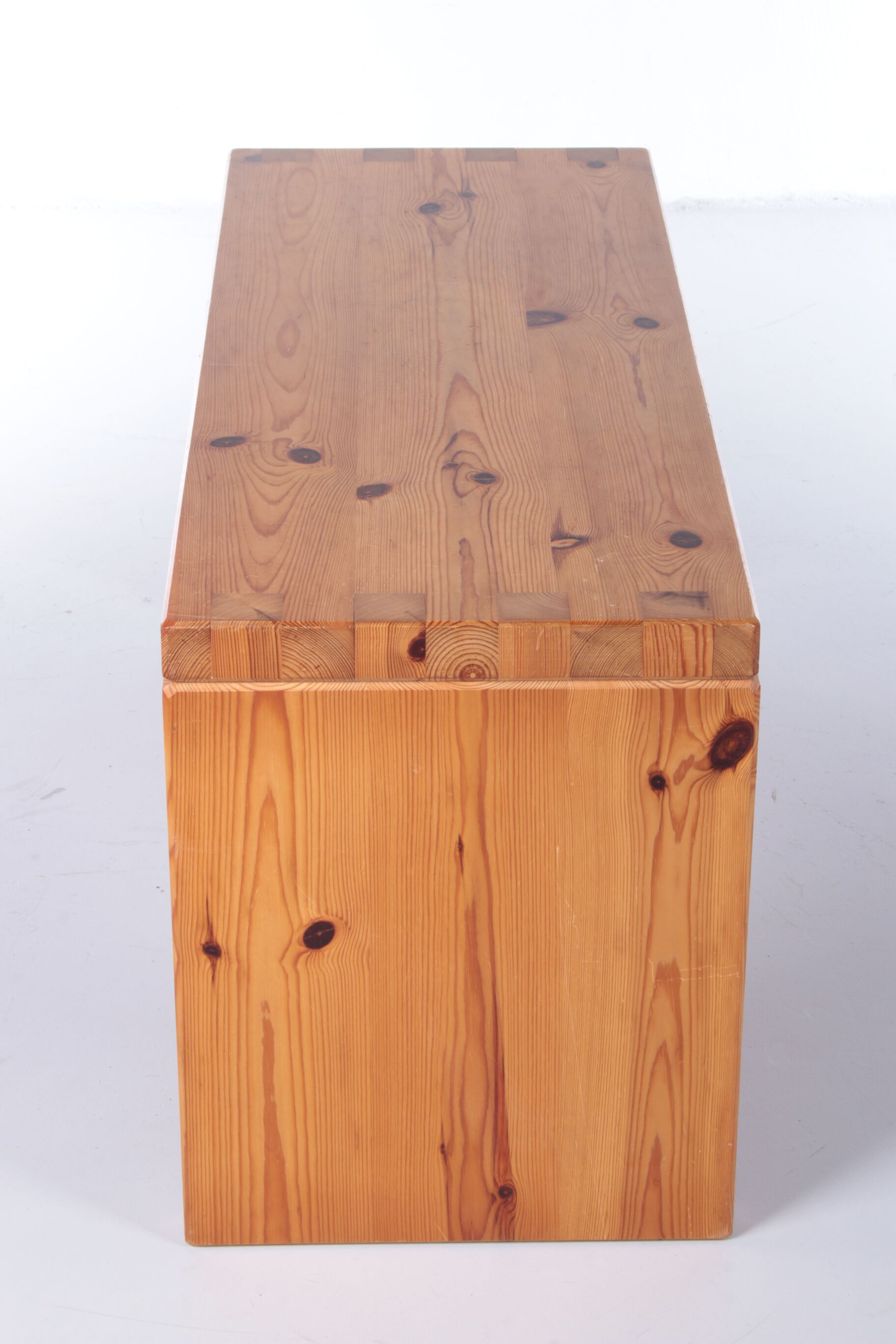 Vintage pine wood sidetable and or bench by Aksel Kjersgaard Odder Denmark