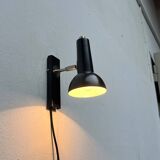Mid-century German black minimalist wall lamp by Hustadt, 1960s.