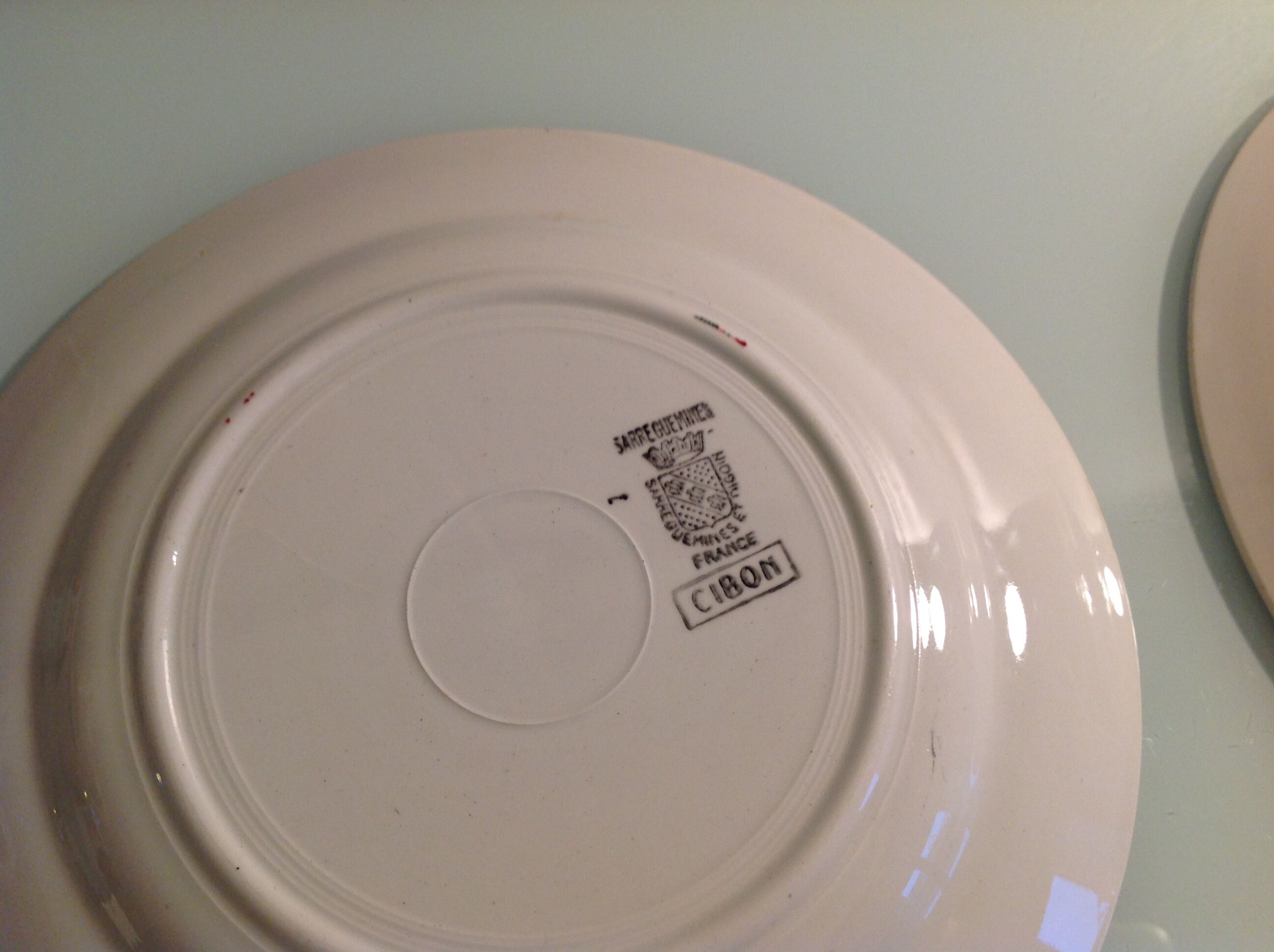 Two flat plates of sarreguemines cibon vintage 60s décor