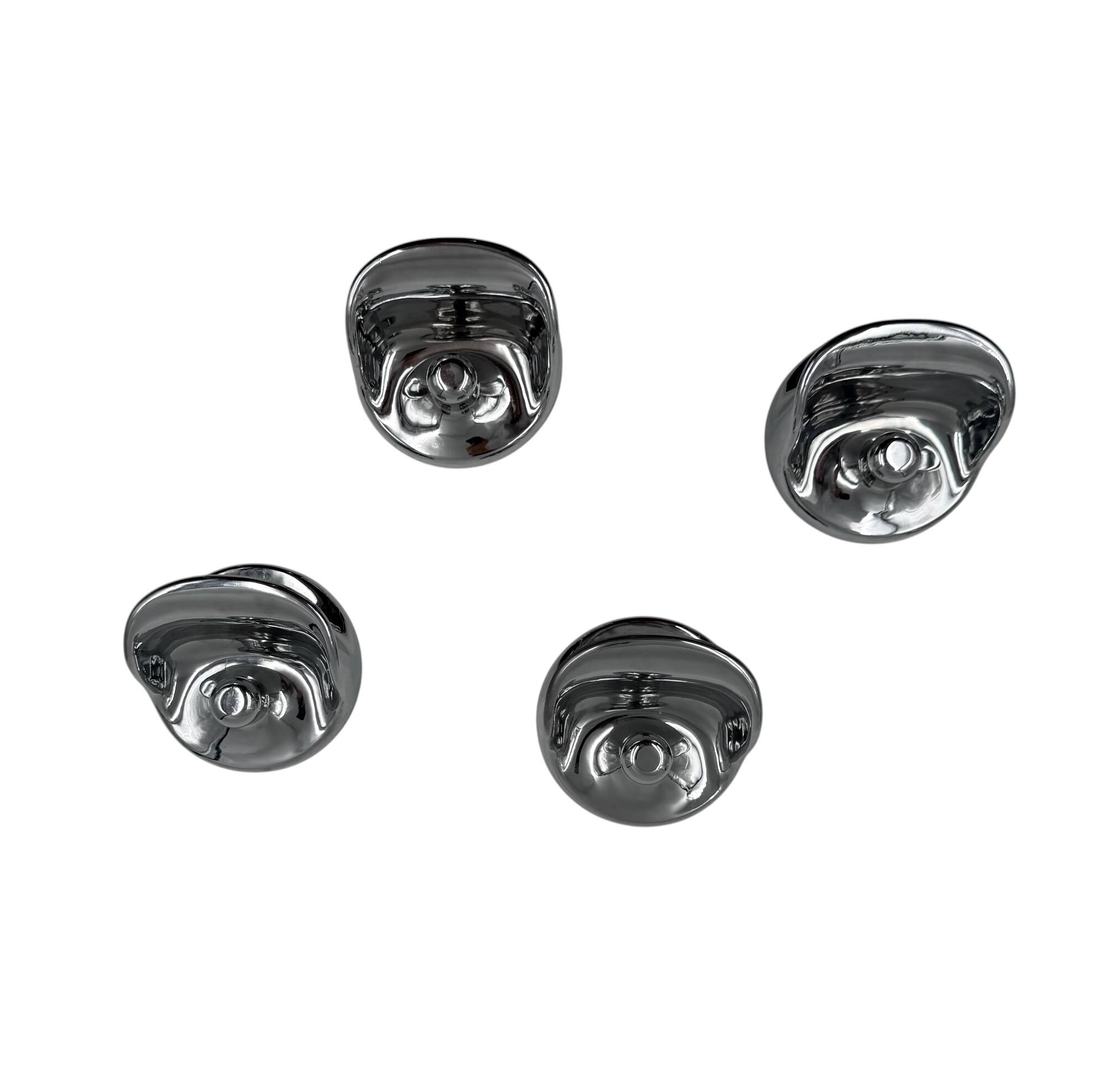 Space age set of 4 chrome plastic coat hangers, Olaf Von Bohr, Kartell Ital