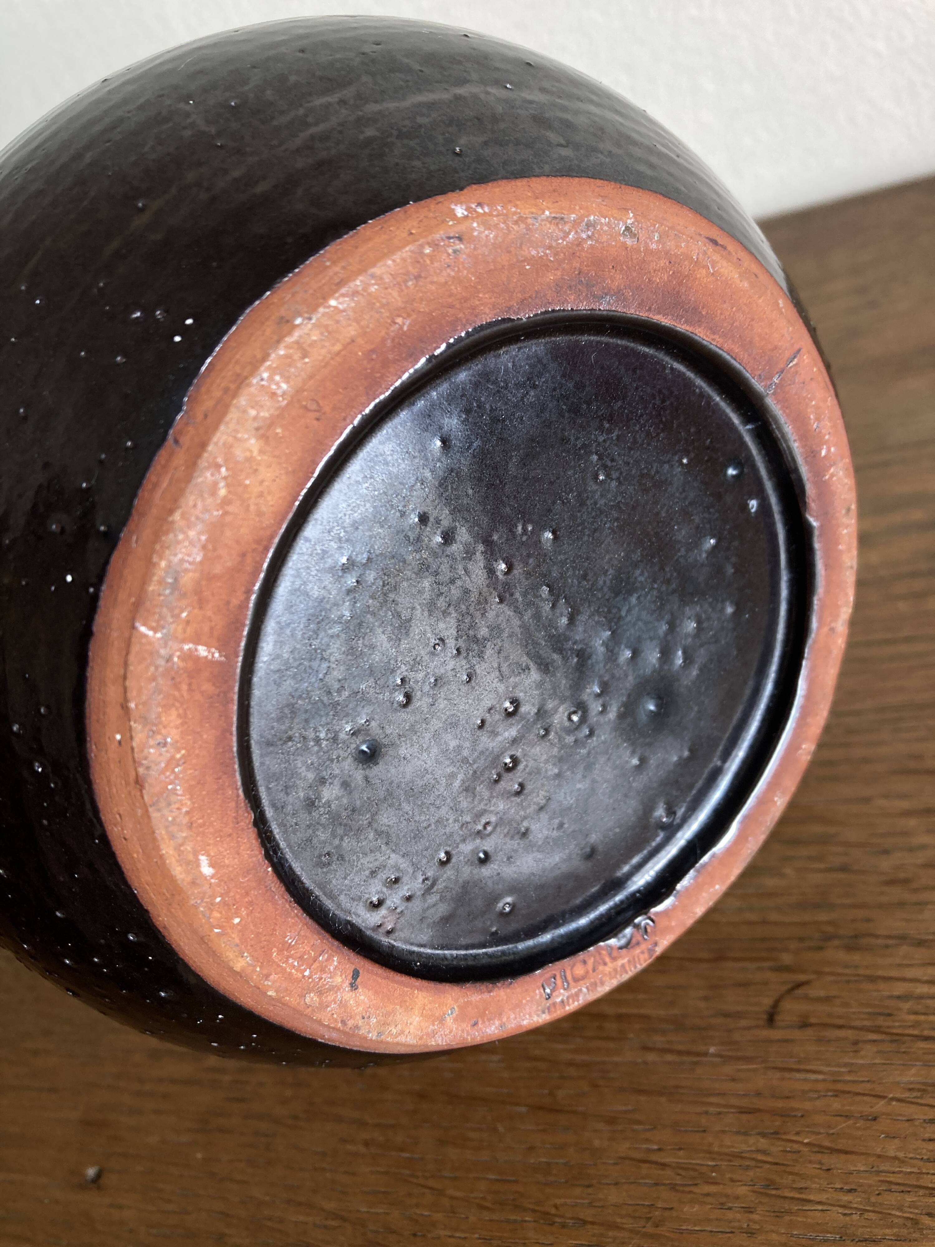 Robert Picault ceramics, black glazed earthenware, 1960