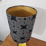 Vintage ceramic lamp free form Yellow and Black