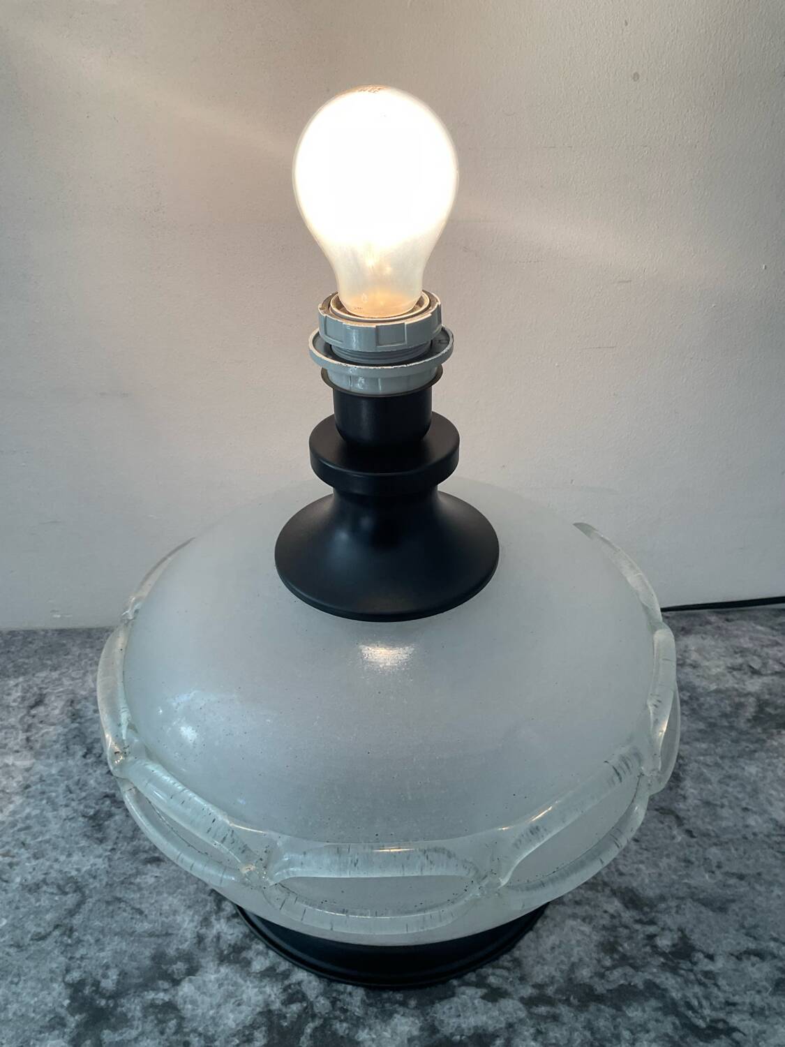 Lamp base in Scavo Murano glass paste