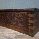 Antique carved wooden chest with gilded brass – Orient / 19th century