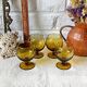 4 liqueur glasses 11 cl vintage brown foot