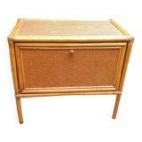 Buffet chest of drawers in bamboo rattan and canework