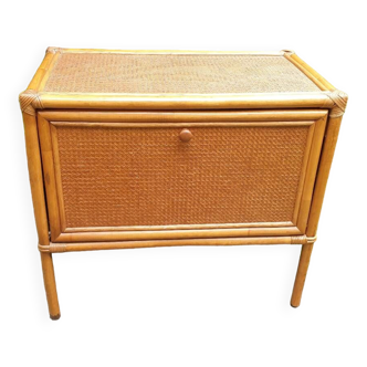 Buffet chest of drawers in bamboo rattan and canework