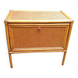 Commode buffet en bambou rotin et cannage