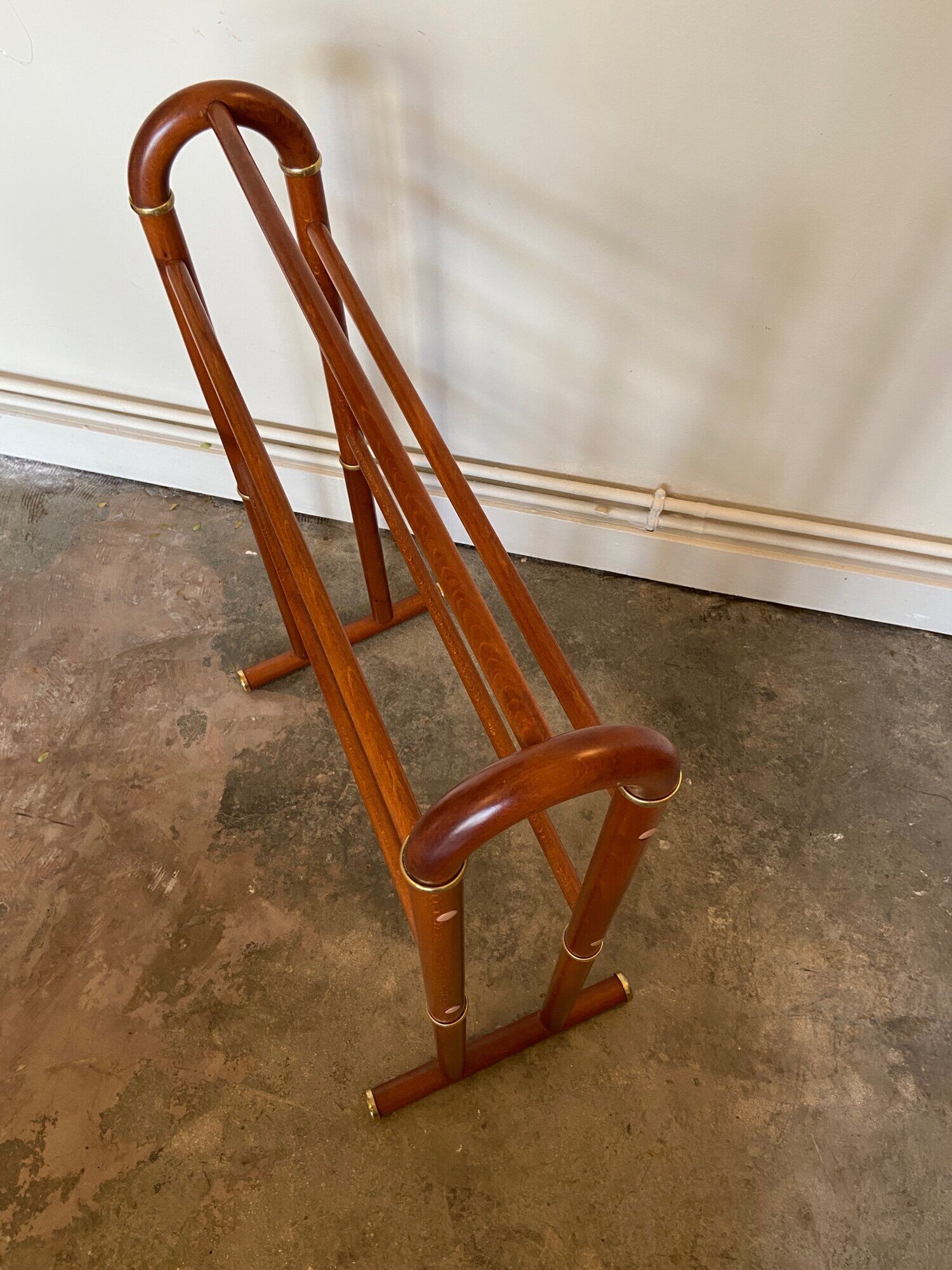 Dark wood towel rail