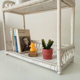 Vintage rattan wall shelf