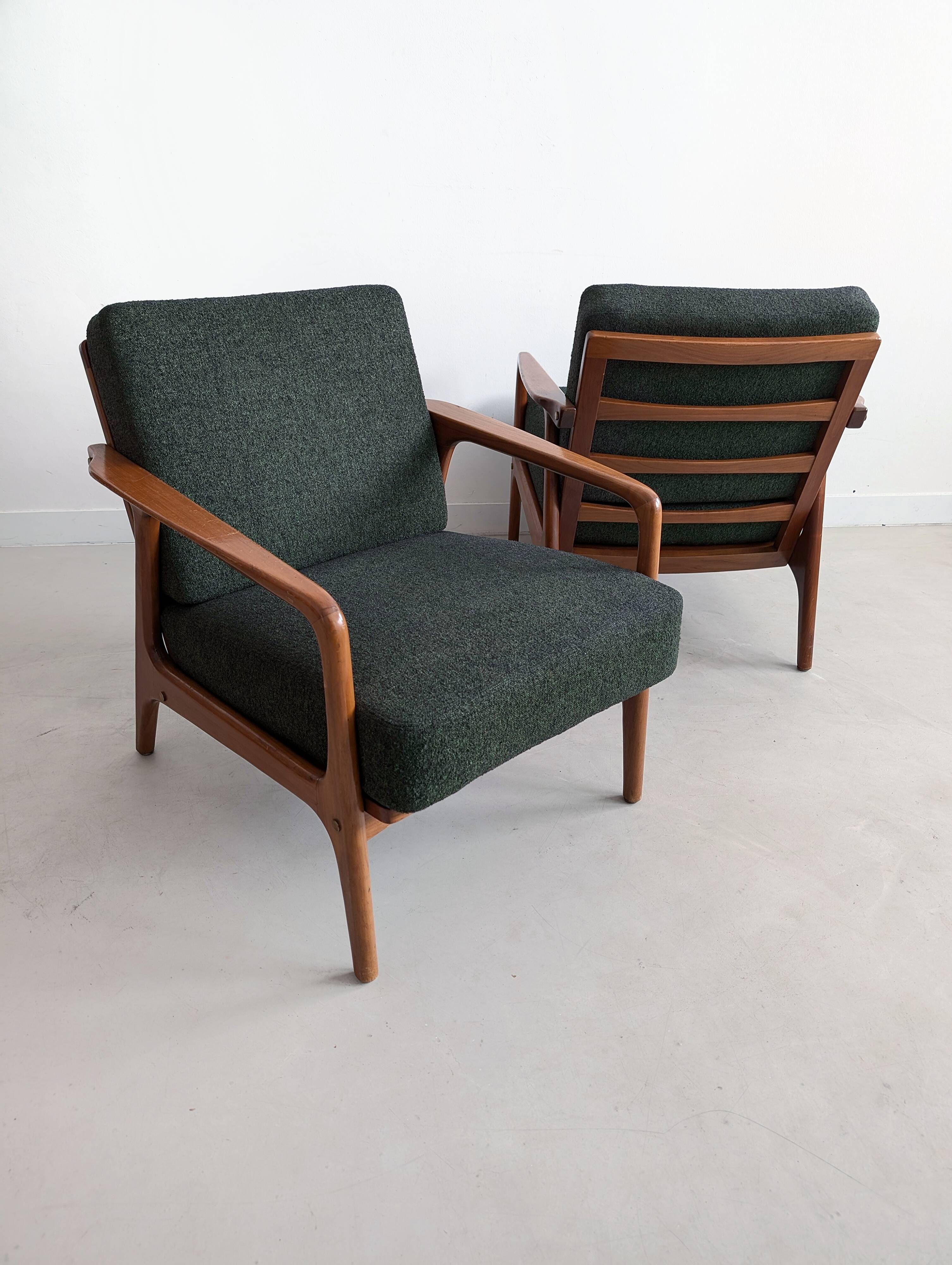 Forest Green Midcentury Armchairs 1960s