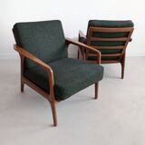 Fauteuils vert forêt du milieu du siècle des années 1960