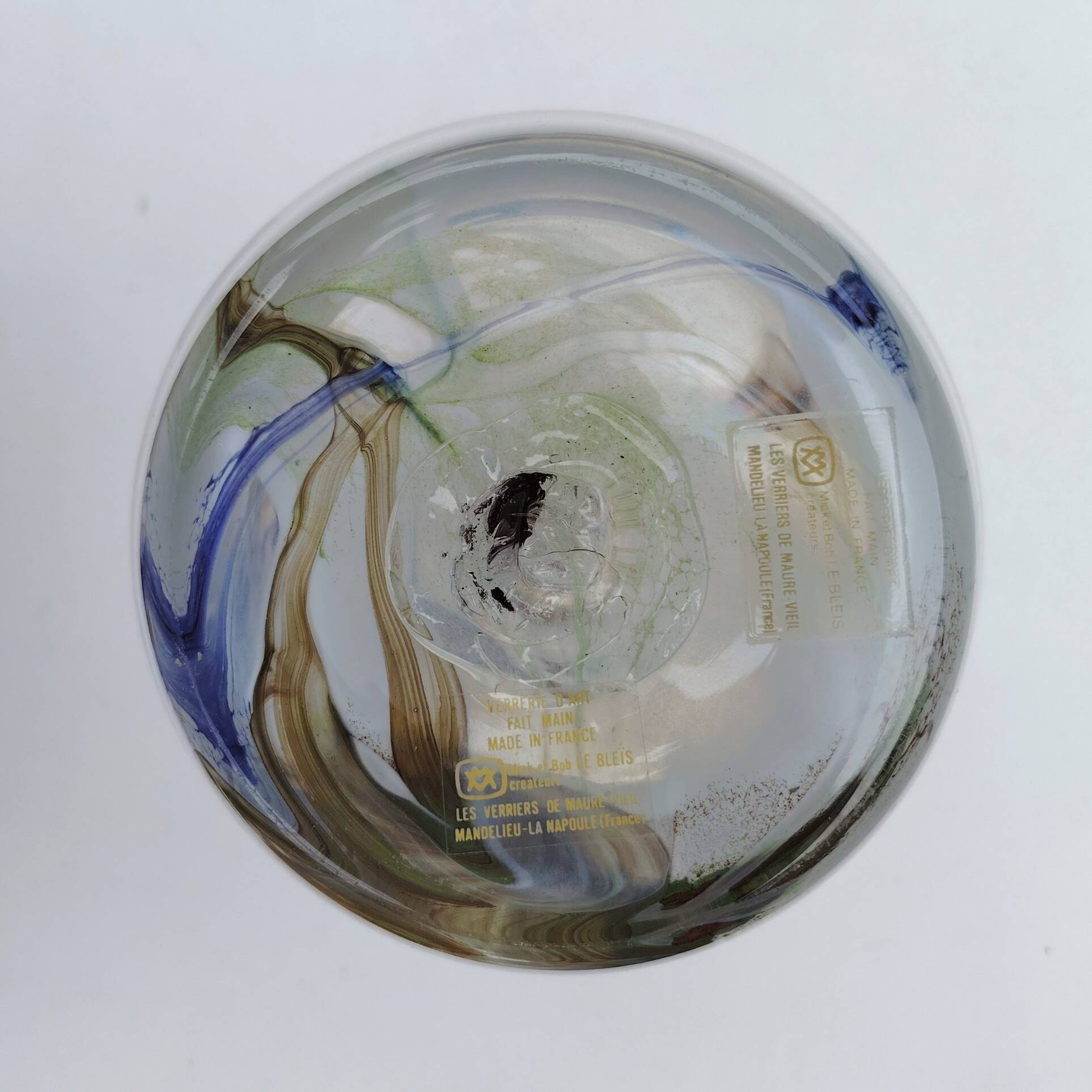 Blown glass vase, Bob le Bleis, Maure-vieil