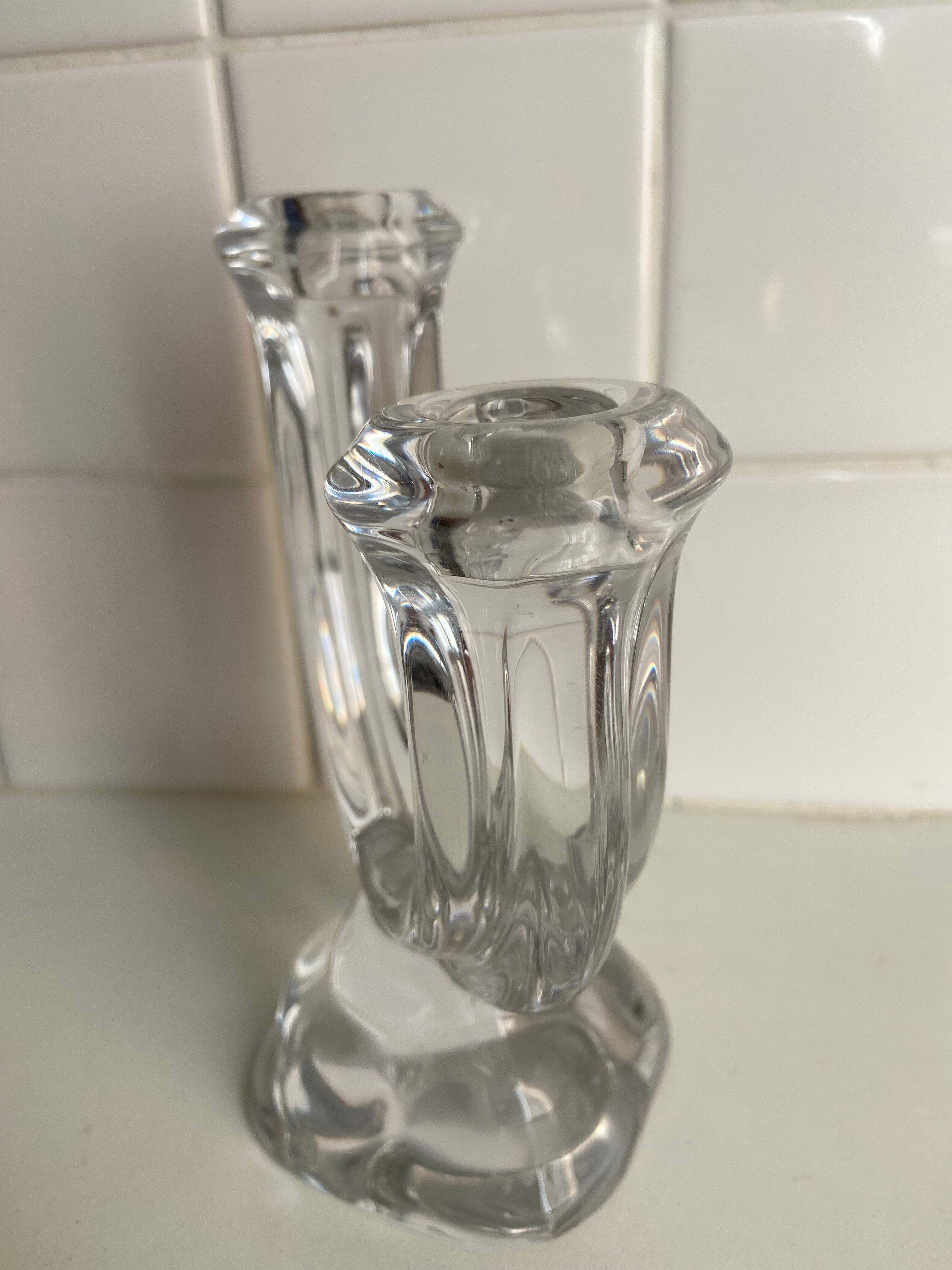 Bougeoir en cristal signé Art Vannes France