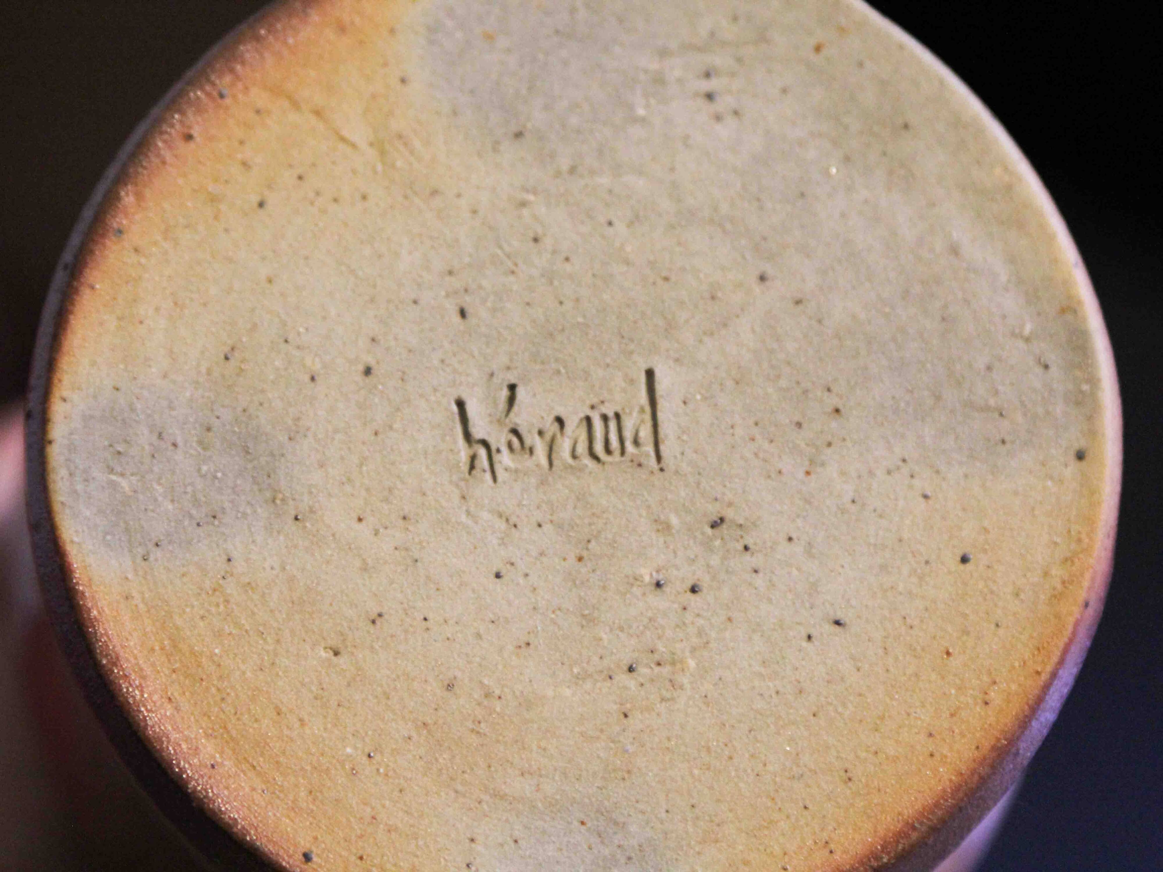 Glazed stoneware cylinder vase by Robert Héraud