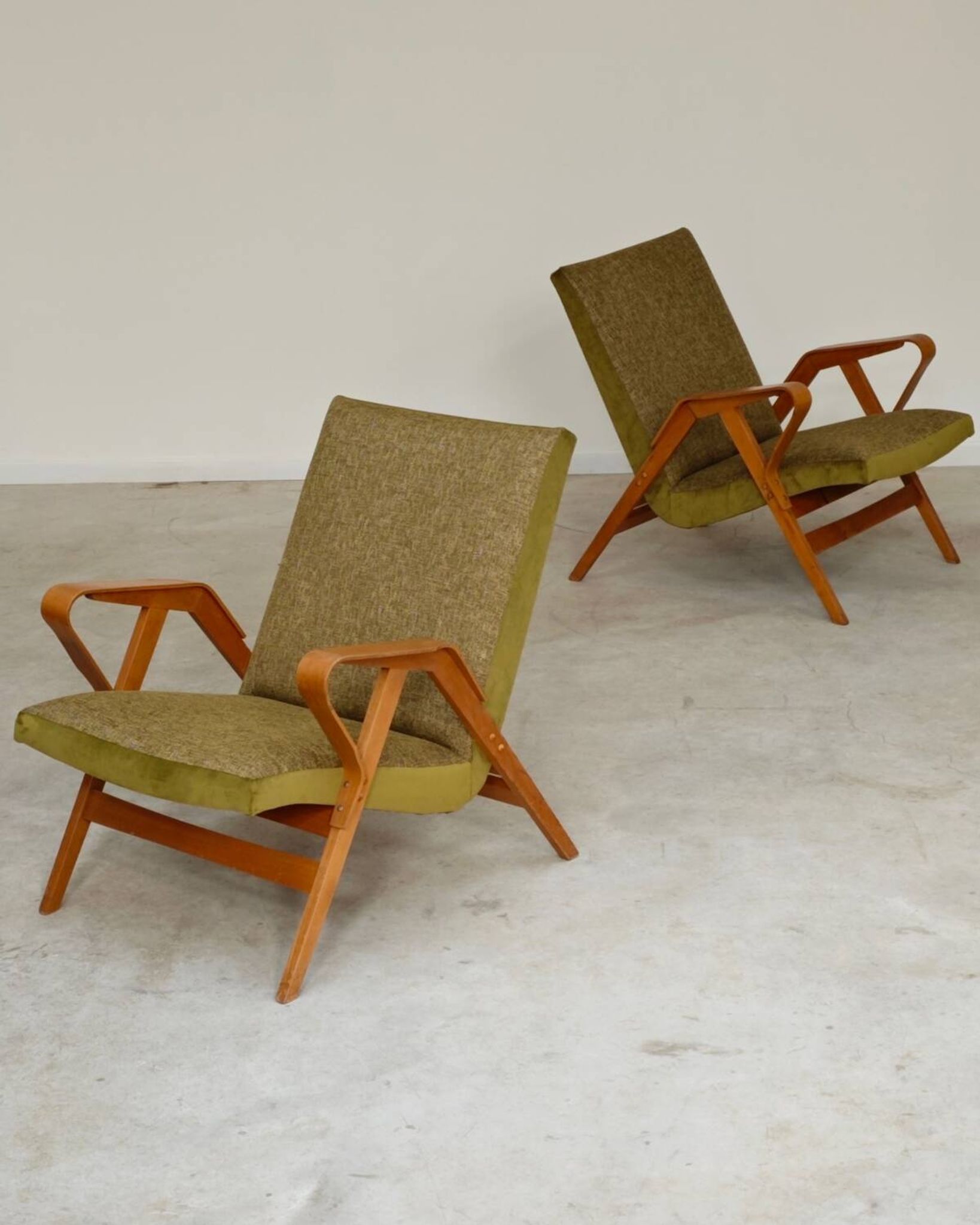 Pair of armchairs restored by Frantisek Jirak for Tatra Nabytok 1960