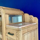 Magnificent Art Deco sideboard, Burl walnut, Original bronze handles, Numbered.