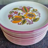 Plates Boch Belgium 'Bali' 70s Vintage