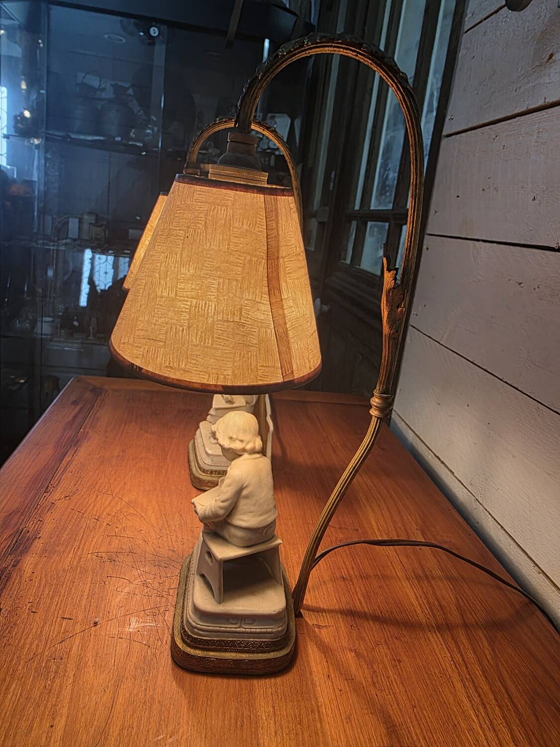 Pair of Louis XVI style bedside lamps, late 19th century